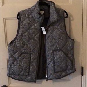 J Crew houndstooth puffer vest xxl NWT